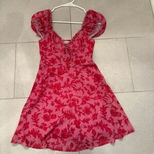 Floral Red Kids Dress